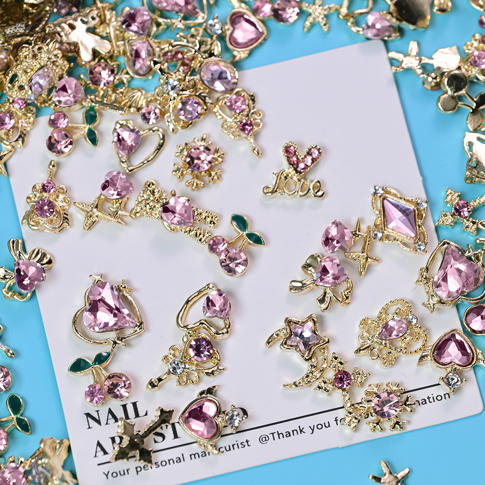 30Pcs Hiasan Kuku Mewah Campur - Nail Art Valentines Day ulasan dan harga