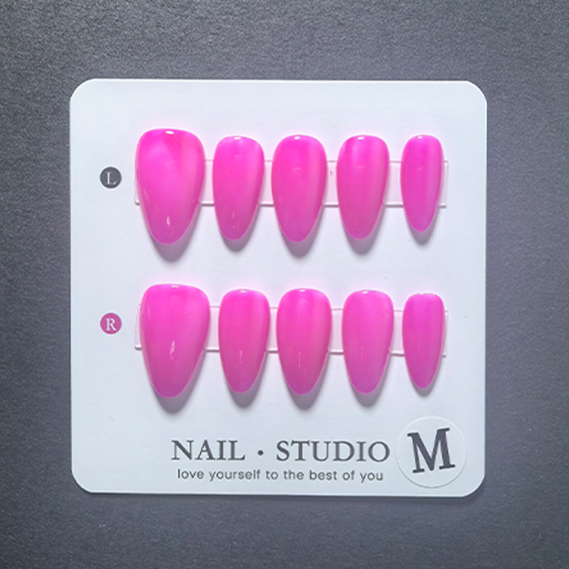 10pcs Kuku Palsu Almond Press- - Nail Art Orange ulasan dan harga