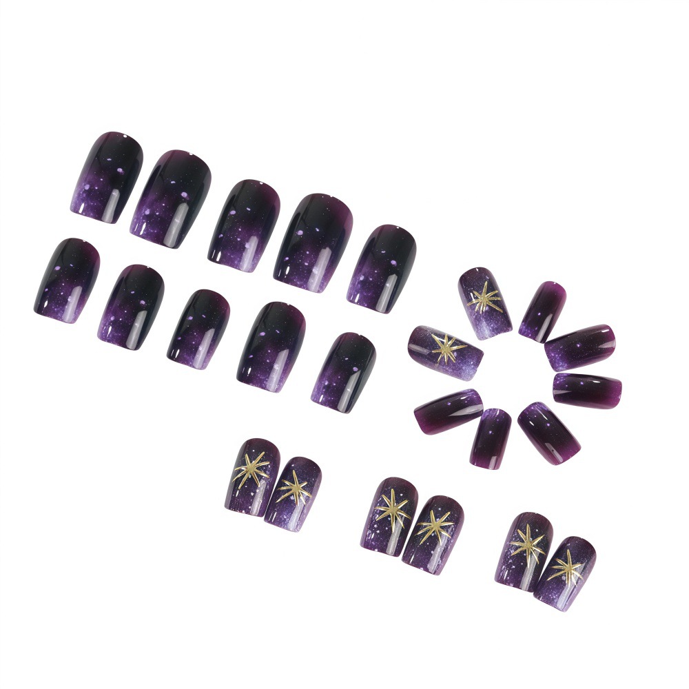 Kuku palsu pendek sedang denga - Nail Art Press On ulasan dan harga