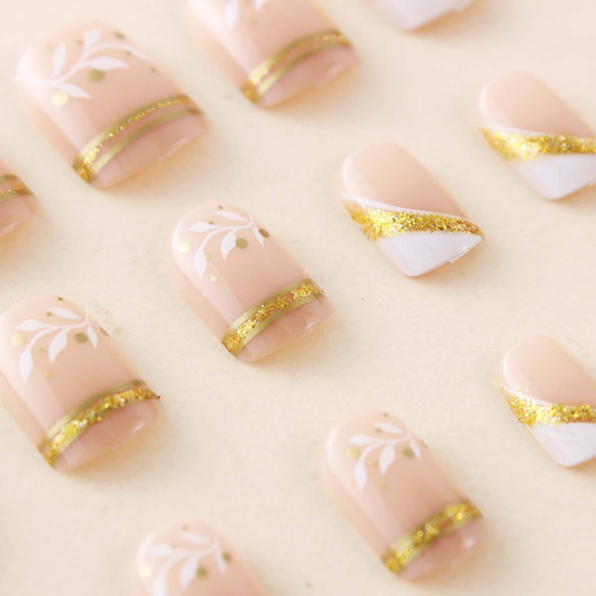 Kuku palsu pendek sedang untuk - Nail Art Press On ulasan dan harga
