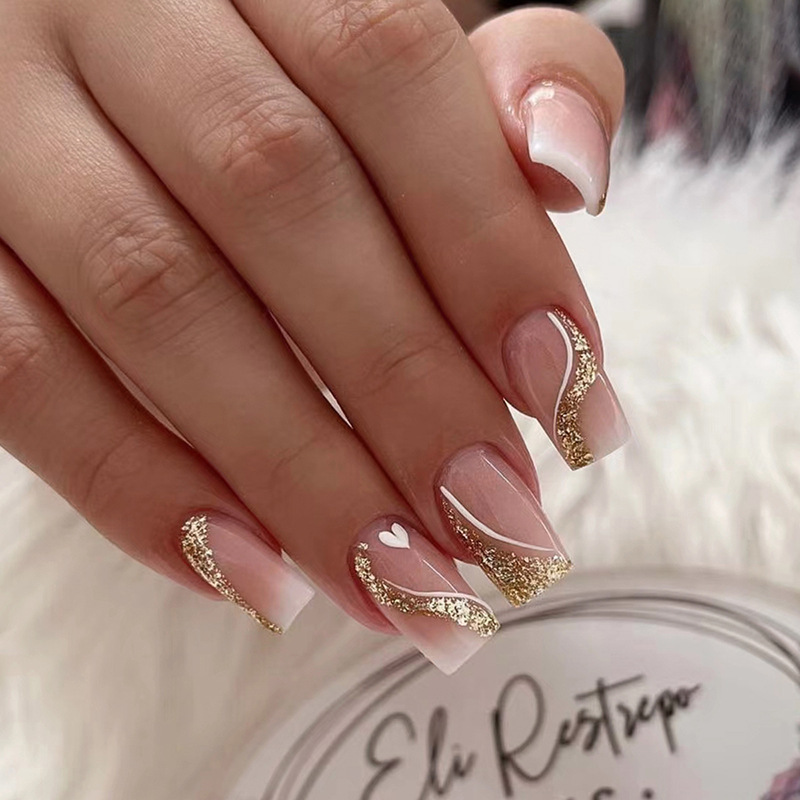 Kuku palsu pendek sedang untuk - Nail Art Press On ulasan dan harga