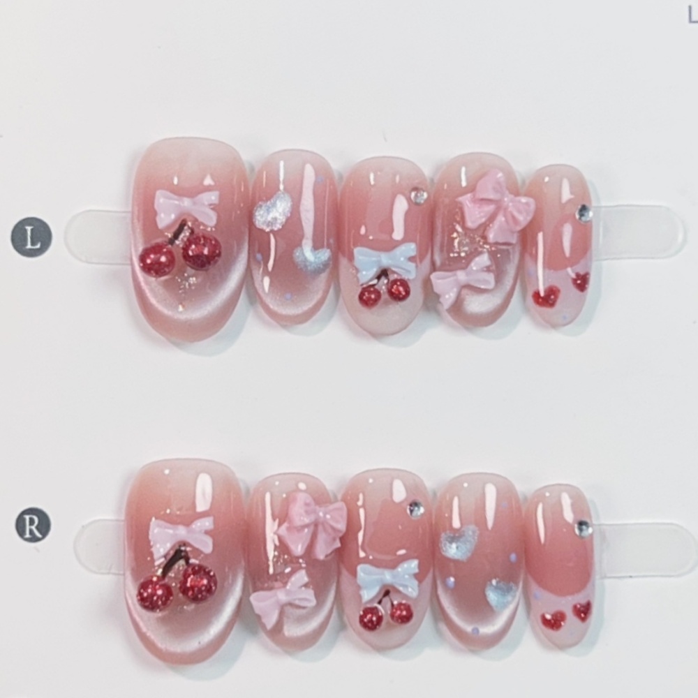 10 Buah Ujung Kuku Palsu Buata - Nail Art Pink ulasan dan harga