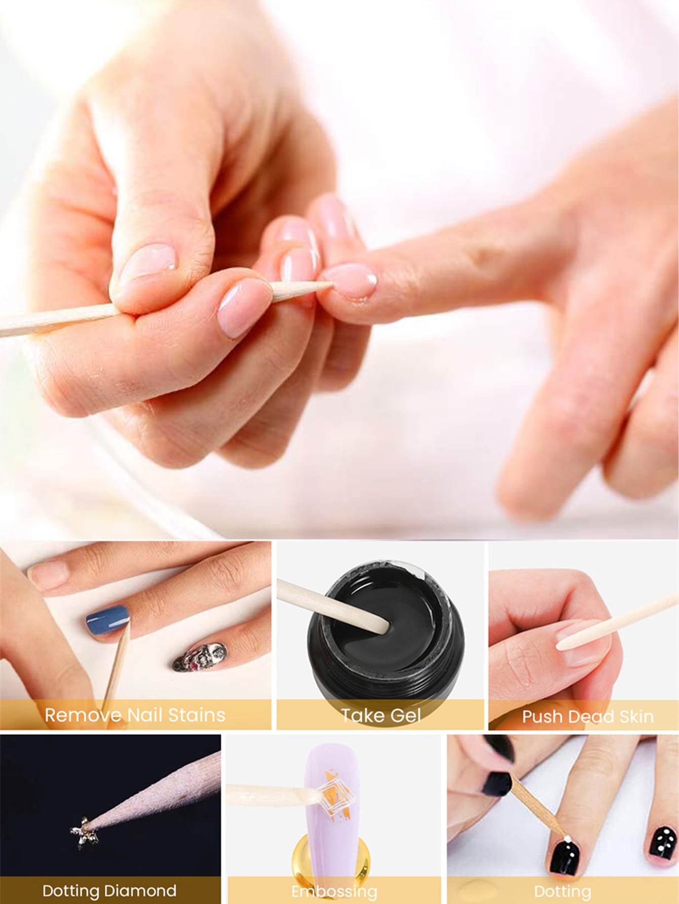 15 Hingga 500 Buah Stik Kutiku - Nail Art Orange ulasan dan harga